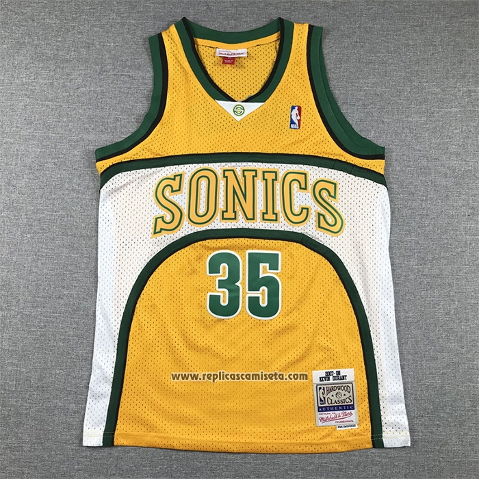 Camiseta Nino Seattle SuperSonics Kevin Durant #35 Mitchell & Ness 2007-08 Amarillo